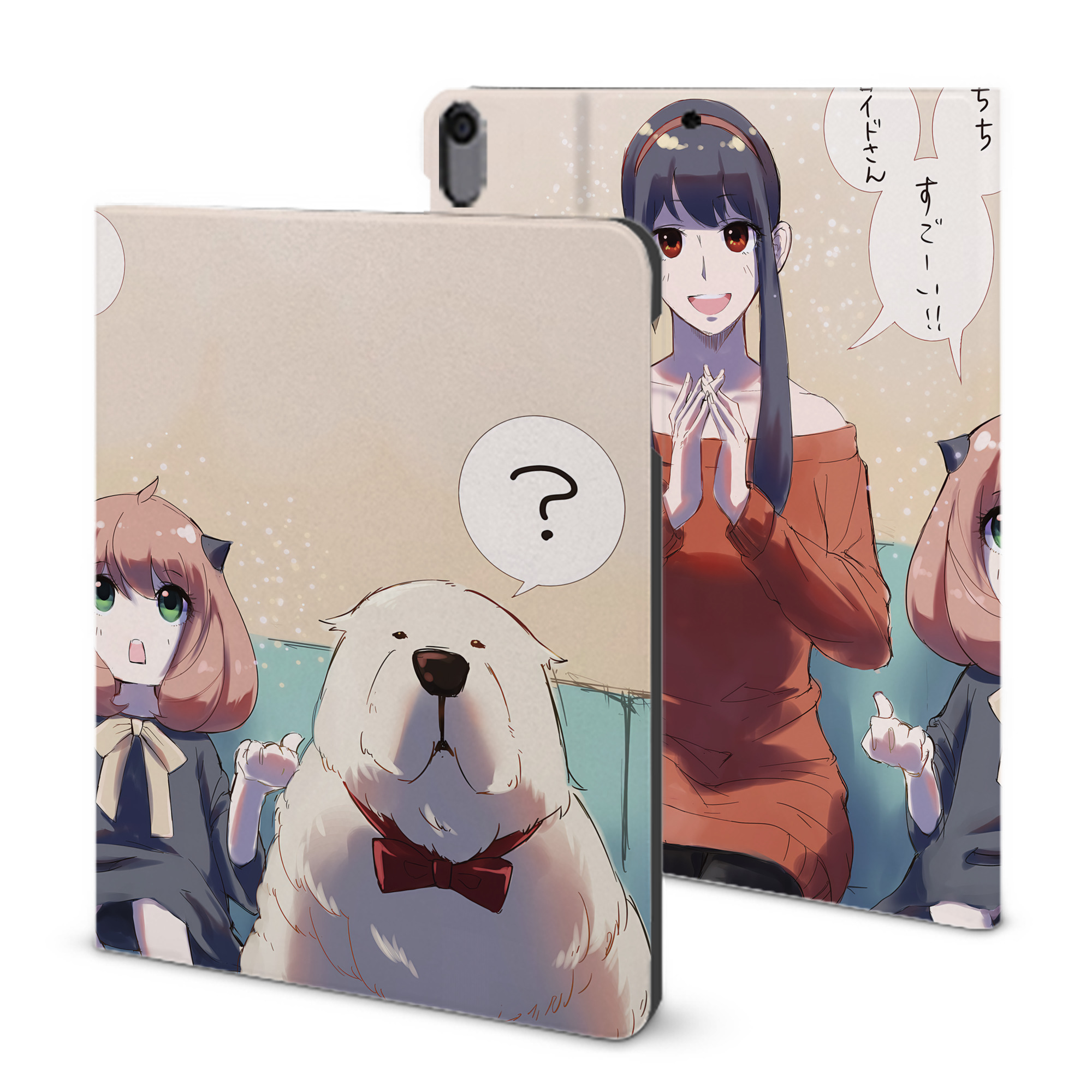 （画像用） SPY×FAMILY间谍家家酒 IPad ケース ブック型 PUレザー TPU 耐衝撃 軽量 薄型 ペン収納なし 全面保護 IPad 各モデル対応